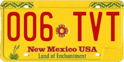 NM license plate 006TVT
