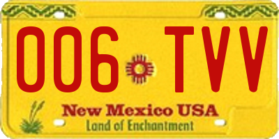 NM license plate 006TVV