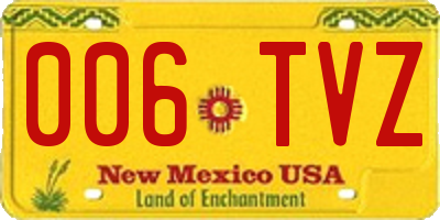 NM license plate 006TVZ