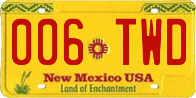 NM license plate 006TWD