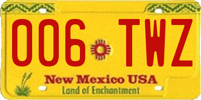 NM license plate 006TWZ