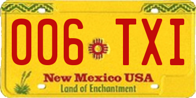 NM license plate 006TXI