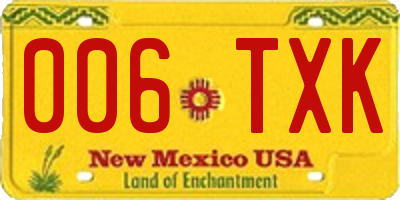 NM license plate 006TXK