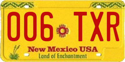 NM license plate 006TXR