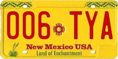 NM license plate 006TYA