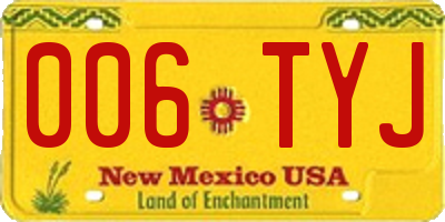 NM license plate 006TYJ