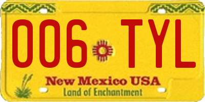 NM license plate 006TYL