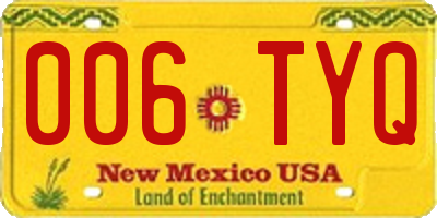 NM license plate 006TYQ