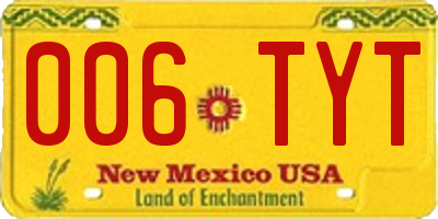 NM license plate 006TYT