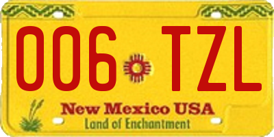 NM license plate 006TZL