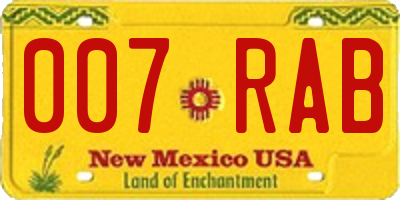 NM license plate 007RAB