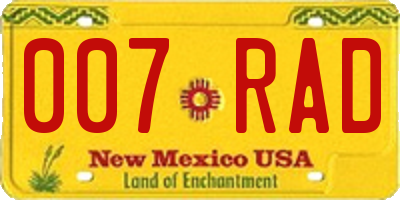 NM license plate 007RAD