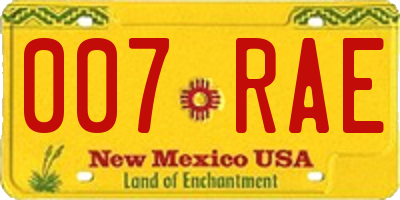 NM license plate 007RAE