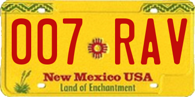 NM license plate 007RAV