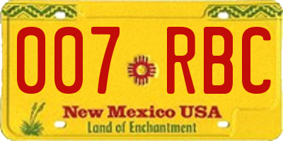 NM license plate 007RBC