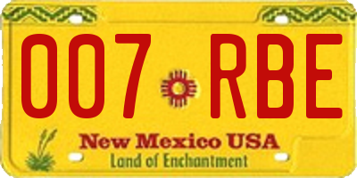 NM license plate 007RBE