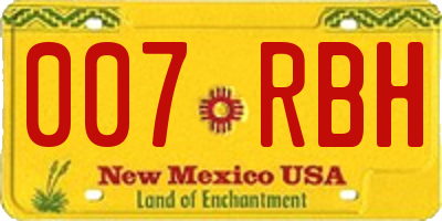 NM license plate 007RBH