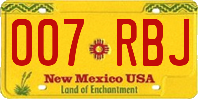 NM license plate 007RBJ