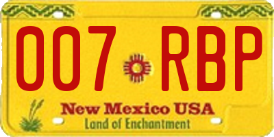 NM license plate 007RBP