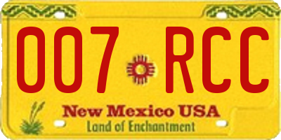 NM license plate 007RCC