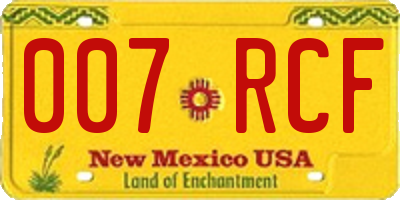 NM license plate 007RCF