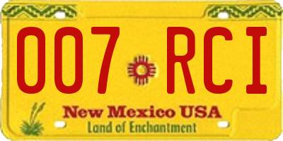 NM license plate 007RCI