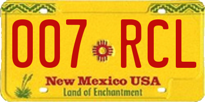 NM license plate 007RCL