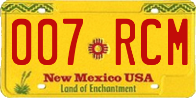 NM license plate 007RCM