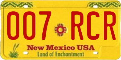 NM license plate 007RCR