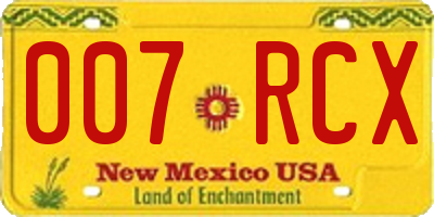 NM license plate 007RCX