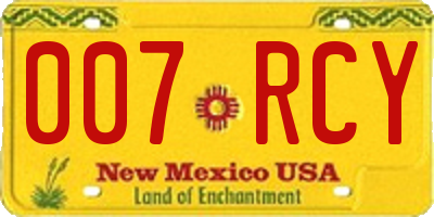 NM license plate 007RCY
