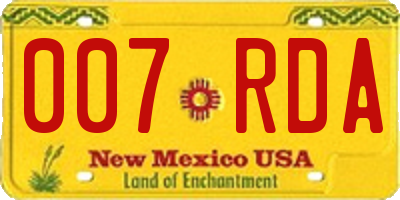 NM license plate 007RDA