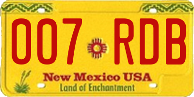 NM license plate 007RDB