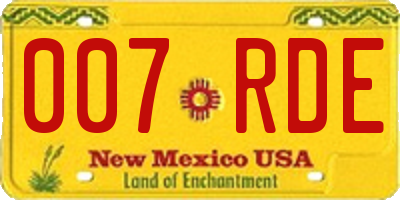 NM license plate 007RDE