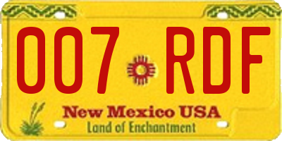 NM license plate 007RDF