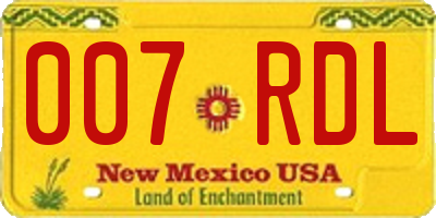NM license plate 007RDL