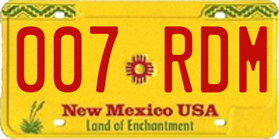 NM license plate 007RDM