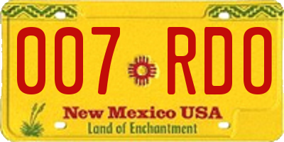 NM license plate 007RDO