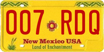 NM license plate 007RDQ