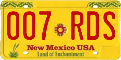 NM license plate 007RDS