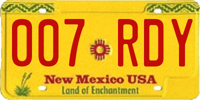 NM license plate 007RDY