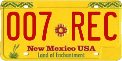 NM license plate 007REC