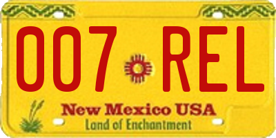 NM license plate 007REL