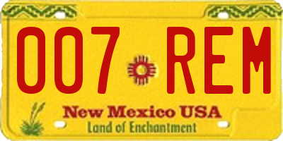 NM license plate 007REM