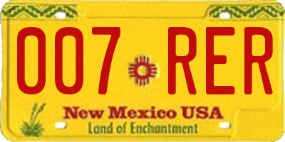 NM license plate 007RER
