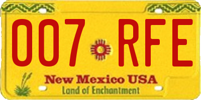 NM license plate 007RFE