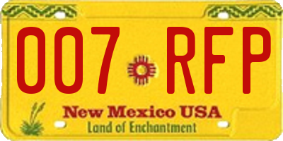 NM license plate 007RFP