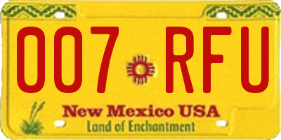 NM license plate 007RFU