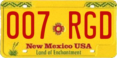 NM license plate 007RGD