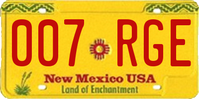 NM license plate 007RGE
